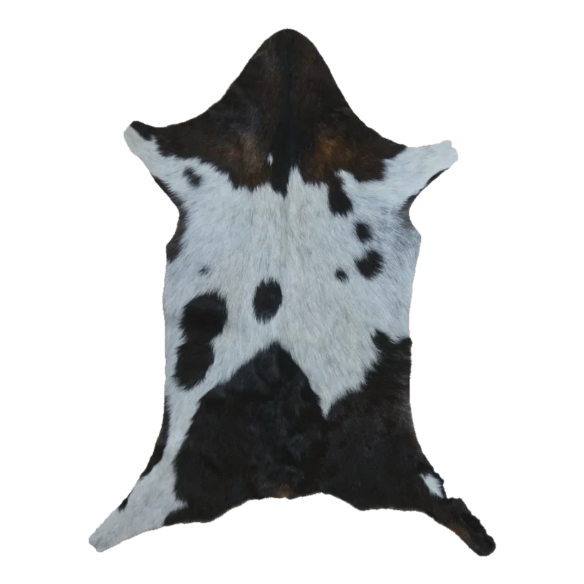 Black and White Goat Hide Rug, 3'2" x 2'5" #GT-018