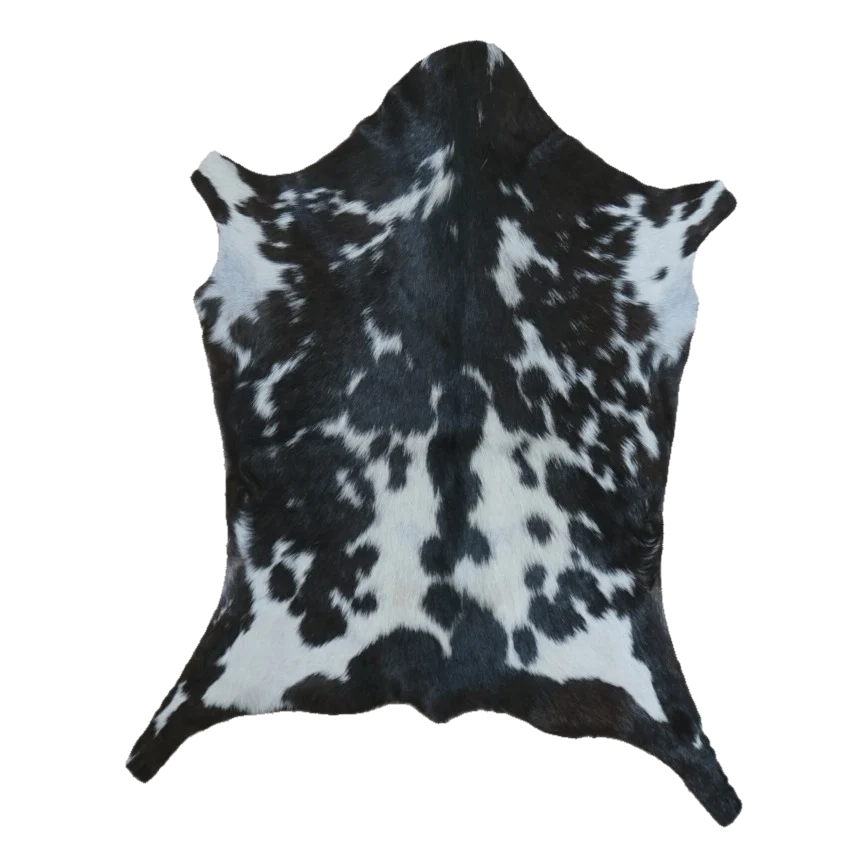 Black and White Goat Hide Rug, 3'4" x 2'7" #GT-020