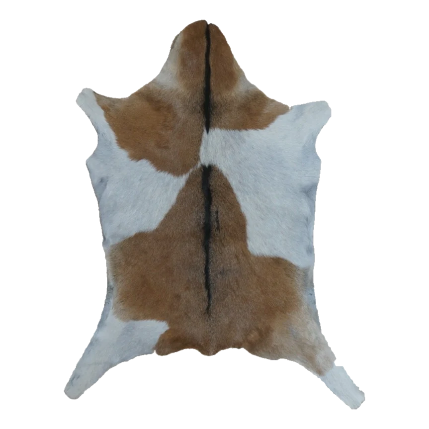 Brown and White Goat Hide Rug, 3'5" x 2'6" #GT-022