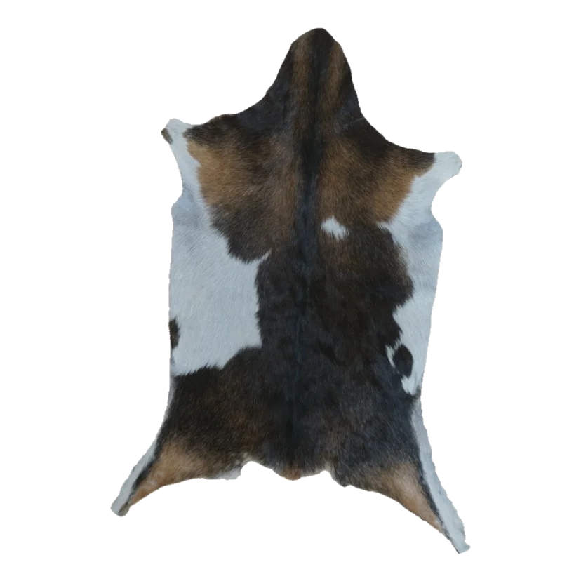 Tricolor Goat Hide Rug, 3'2" x 2'2" #GT-025