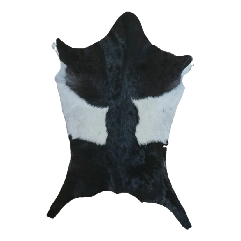 Black and White Goat Hide Rug, 3'2" x 2'2" #GT-027