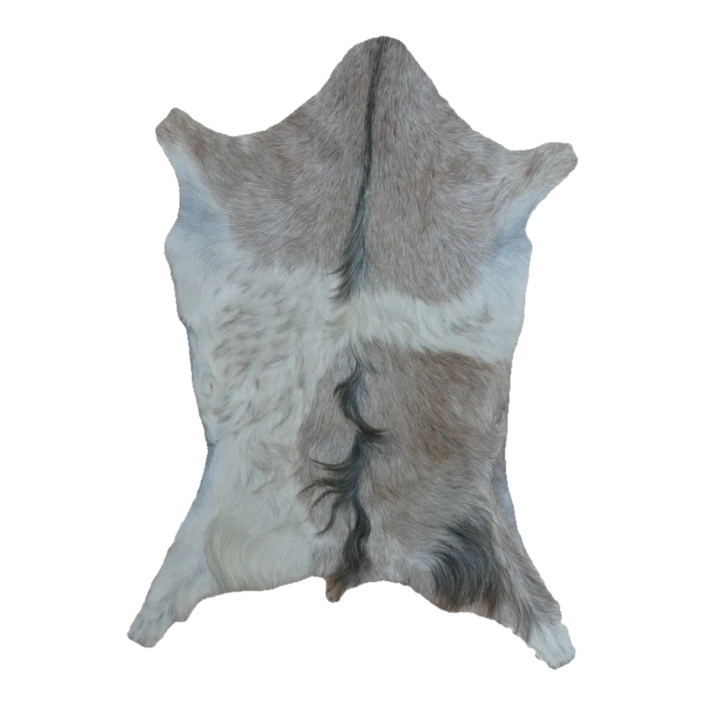 Grey and White Goat Hide Rug, 3' x 2'2" #GT-028