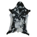 Black and White goatskin rug, 3'10" x 2'9", shown on white background (GT-030)
