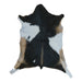 Black and White goatskin rug, 3'2" x 2'4", shown on white background (GT-032)