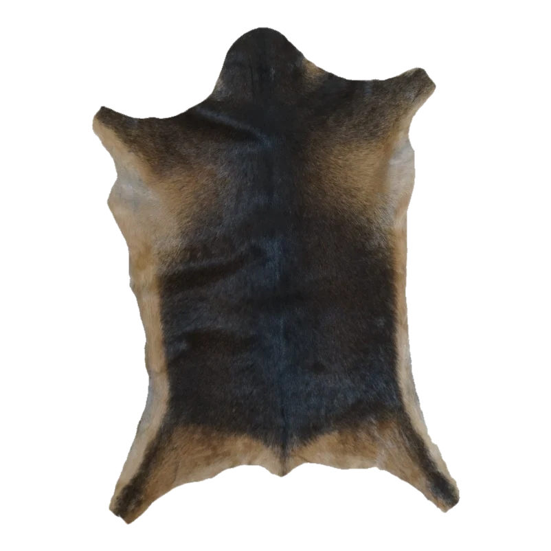 Black and Tan Goat Hide Rug, 3'1" x 2'3" #GT-033