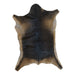 Black and Tan goatskin rug, 3'1" x 2'3", shown on white background (GT-033)