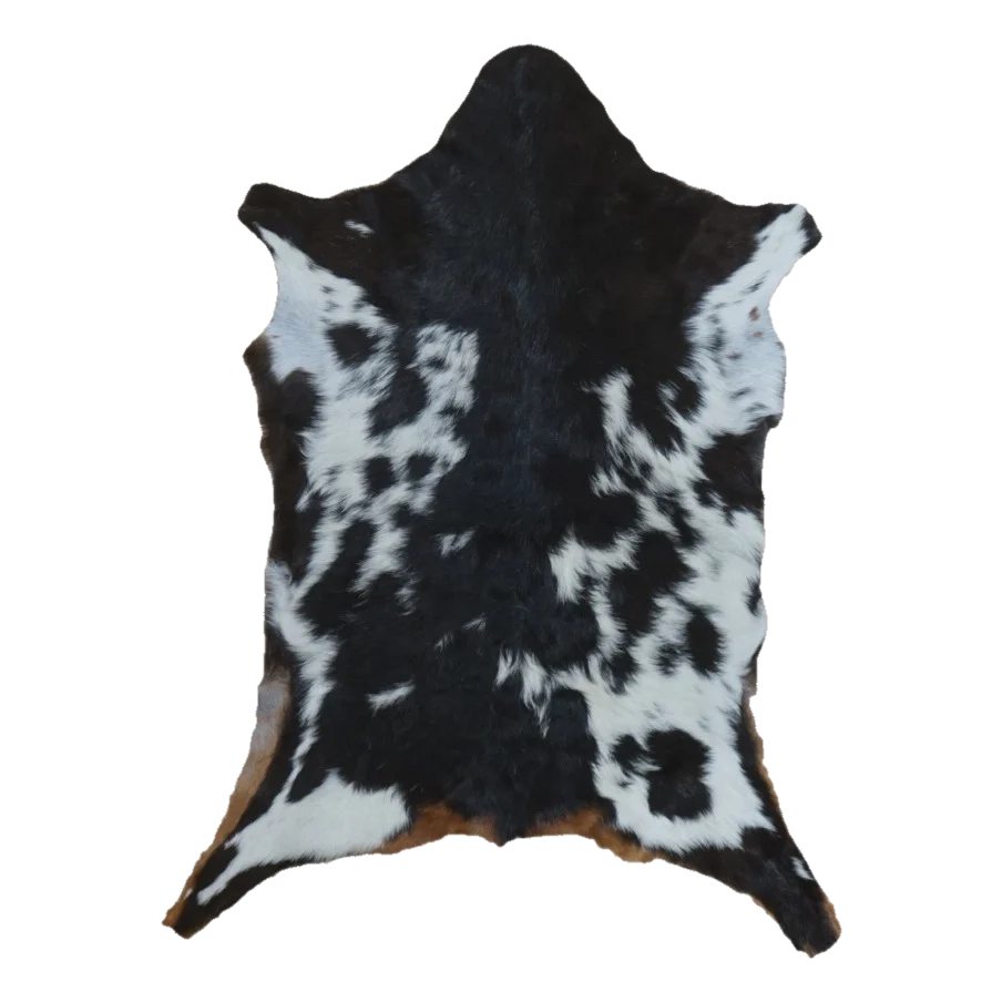 Black and White Goat Hide Rug, 3'6" x 2'7" #GT-034