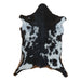 Black and White goatskin rug, 3'6" x 2'7", shown on white background (GT-034)