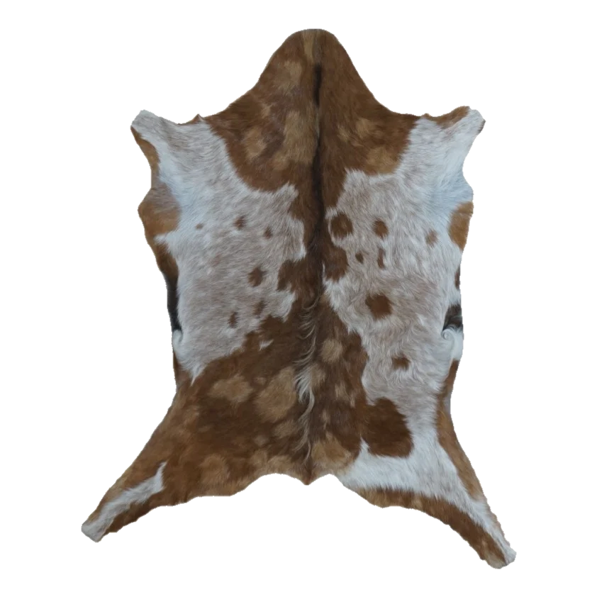 Brown and White Spotted Goat Hide Rug, 3'3" x 2'6" #GT-035