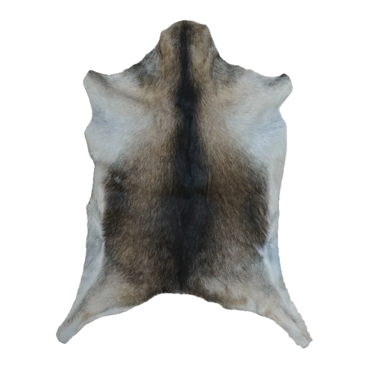 Brown and Black Goat Hide Rug, 2'10" x 2'3" #GT-036