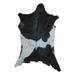 Black and White goatskin rug, 3'6" x 2'4", shown on white background (GT-039)
