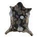 Grey Spotted goatskin rug, 2'11" x 2'4", shown on white background (GT-040)