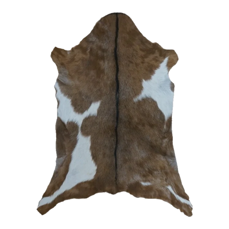 Brown and White Goat Hide Rug, 3' x 2'3" #GT-042