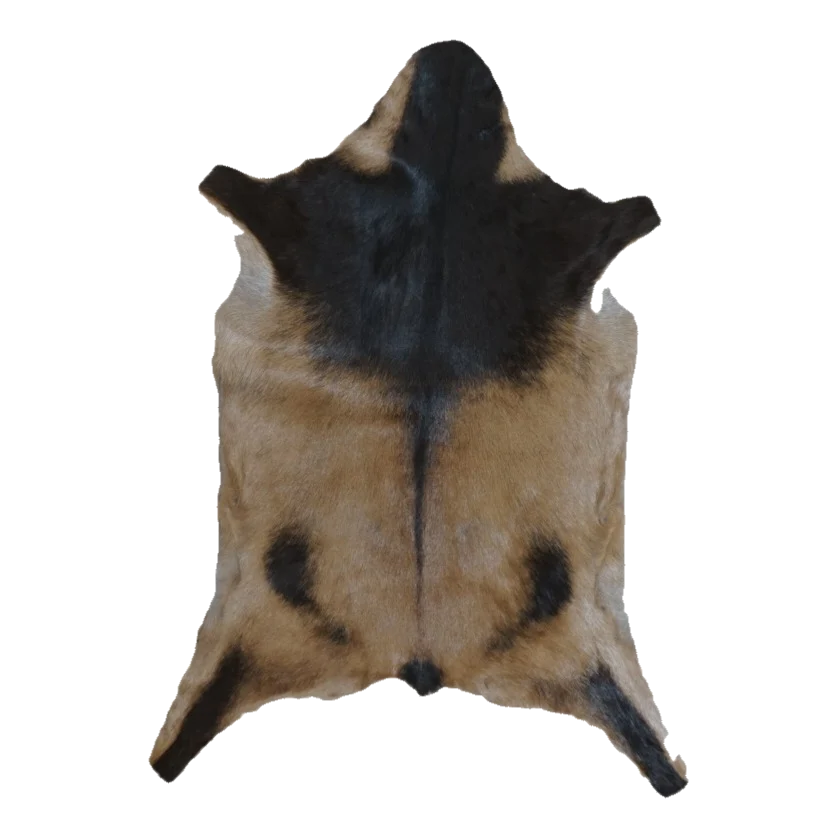 Tan and Black Goat Hide Rug, 3'2" x 2'4" #GT-043