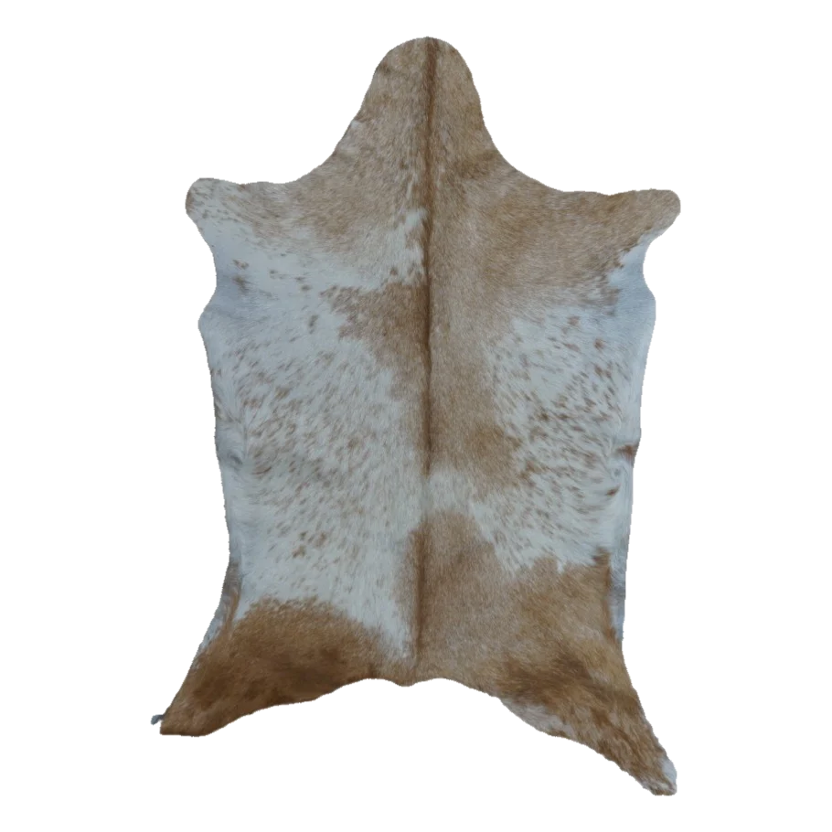 Tan and White Goat Hide Rug, 3'6" x 2'6" #GT-047