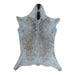 Cream Speckled goatskin rug, 3' x 2'3", shown on white background (GT-049)