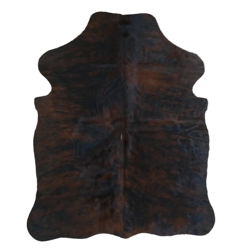 Brindle cowhide rug, 4' x 3', shown on white background (SS-BRD-010)