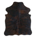 Brindle cowhide rug, 4' x 3', shown on white background (SS-BRD-010)
