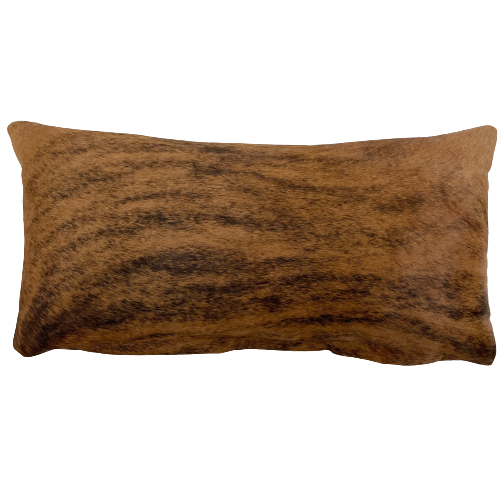Lumbar Pillow - showing Brown and Black Brindle Cowhide - 24" x 12" (LPIL099)