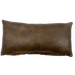 Lumbar Pillow - showing two tone, distressed brown leather - 24" x 12" (LPIL099)