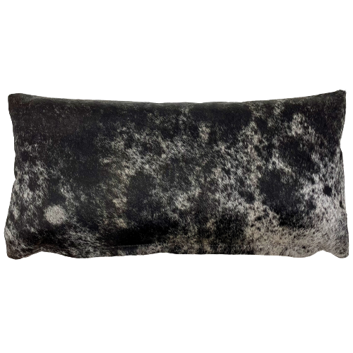 Lumbar Pillow - showing Black and White, Speckled Cowhide - 24" x 12" (LPIL101)