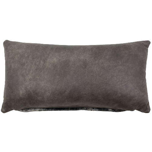 Lumbar Pillow - showing two tone gray leather - 24" x 12" (LPIL101)