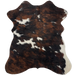 Tricolor Mini Cowhide:  has a mix of black and brown, with a few white spots - 2'8" x 2'3" (MINI213)