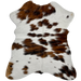 Tricolor Mini Cowhide:  white with small and large spots that have a mix of brown and black - 2'8" x 2'3" (MINI221)