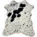 White and Black Speckled Mini Cowhide:  white with black speckles and spots - 2'8" x 2'3" (MINI266)