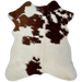 Off-White and Brown Mini Cowhide:  off-white with medium brown and dark brown spots - 2'8" x 2'3" (MINI272)