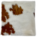 Square Pillow Cover - showing Cowhide that is white with spots that have two shades of brown - 18" x 18" (PILC162)