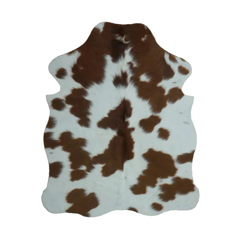 Brown and White XS Cowhide Rug, 4' x 3' #SS-BRW-003