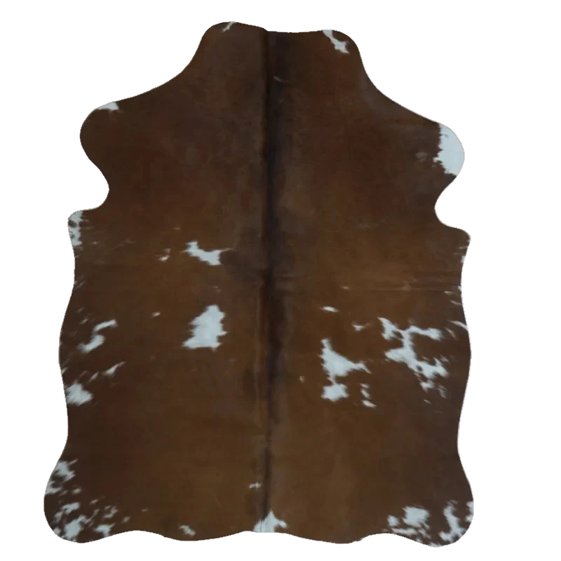 Brown and White XS Cowhide Rug, 4' x 3' #SS-BRW-011