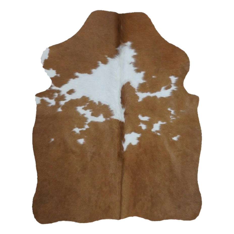 Brown and White XS Cowhide Rug, 4' x 3' #SS-BRW-052