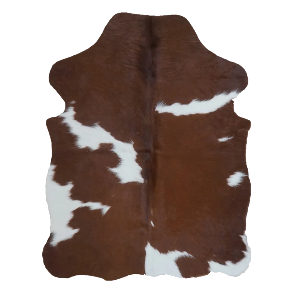 Brown and White XS Cowhide Rug, 4' x 3' #SS-BRW-054