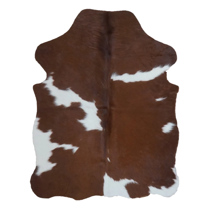 Brown and White XS Cowhide Rug, 4' x 3' #SS-BRW-054