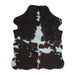 Tricolor cowhide rug, 4' x 3', shown on white background (SS-TRI-006)