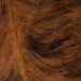 Closeup of this XS, Brindle Cowhide, showing reddish brown and black  (XS295)