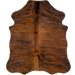 XS Reddish Brown and Black Brindle Cowhide: reddish brown with black, brindle markings - 4'5" x 3'6" (XS493)