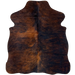 XS Black and Reddish Brown Brindle Cowhide:  black with reddish brown, brindle markings - 4'4" x 3'4" (XS503)