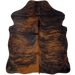 XS Brown and Black Brindle Cowhide: brown with black, brindle markings - 4'5" x 3'5" (XS520)