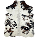 XS Tricolor Cowhide: off-white with spots that have a mix of black and dark brown, and small, faint, brown and black spots down the middle - 4'4" x 3'4" (XS529)