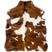 XS Tricolor Cowhide: has a brown and black, brindle pattern and large and small, white spots - 4'4" x 3'4" (XS545)