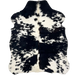 XS Black and White Speckled Cowhide: white with small and large, black spots, and faint cloudy speckles - 4'4" x 3'4" (XS549)