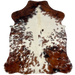 XS Tricolor Cowhide: off-white with red brown and black spots - 4'5" x 3'5" (XS596)