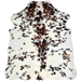 XS Tricolor Cowhide: white with brown and black spots, and longer hair down the spine - 4'4" x 3'5" (XS602)