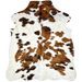 XS Tricolor Cowhide: white with faint, brown and black speckles, and large and small spots that have a mix of brown and black - 4'5" x 3'4" (XS604)