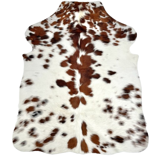 XS Tricolor Cowhide: white with brown and black spots - 4'5" x 3'4" (XS614)