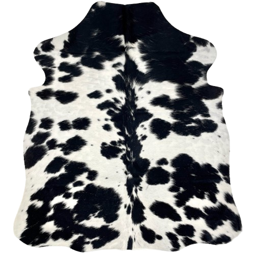 XS Black and White Cowhide: white with small and large, black spots- 4'5" x 3'5" (XS617)