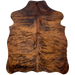 XS Brown and Black Brindle Cowhide: brown with black, brindle markings - 4'4" x 3'5" (XS629)